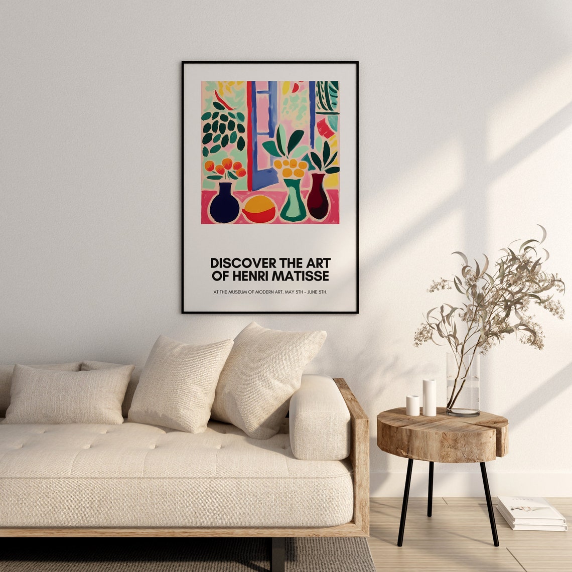 Henri Matisse Window Three Vases Museum Exhibition Colorful Poster - Image 2