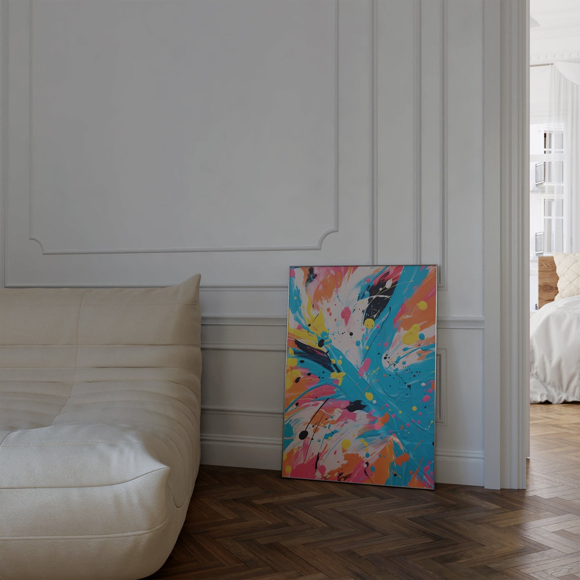 Colorful Abstract Paint Splatter Explosion Modern Art Poster - Image 3