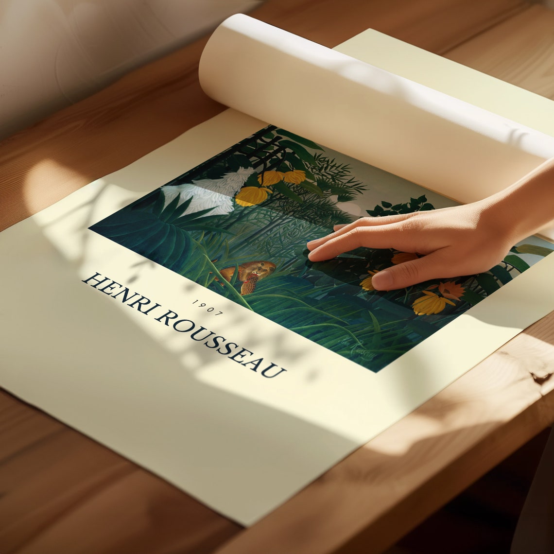 Henri Rousseau The Repast of the Lion 1907 Jungle Art Poster - Image 2