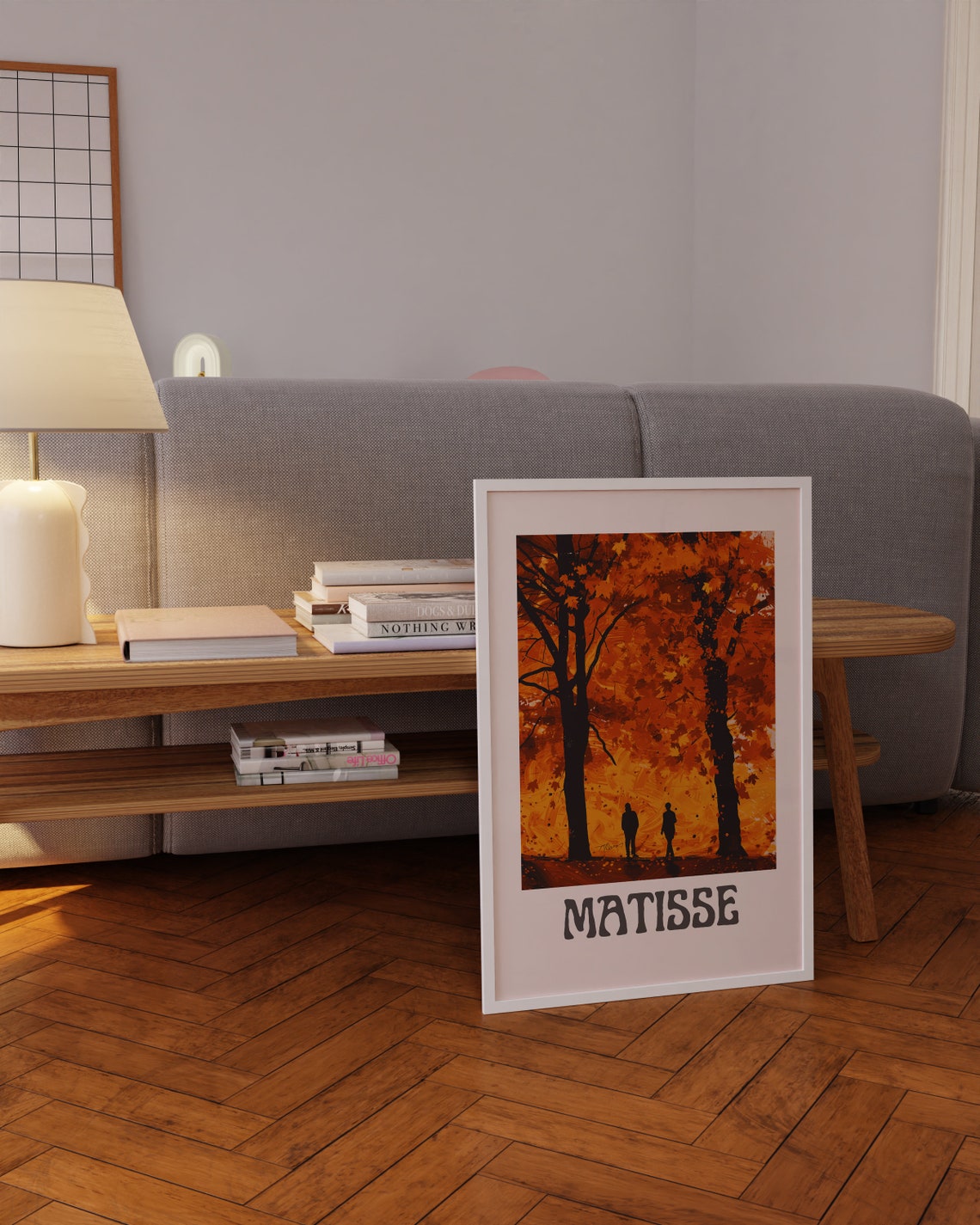 Matisse Blazing Orange Autumn Trees Figures Fall Scene Poster - Image 3