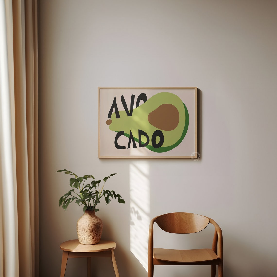 Avocado Funny Kitchen Food Typography Modern Illustration Poster - Image 2