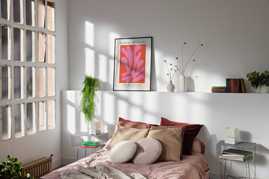 Pink Matisse Abstract Botanical Art Print - Image 2