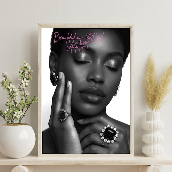 Beautiful As You Are Glamour Portrait Pink Script Motivational Poster