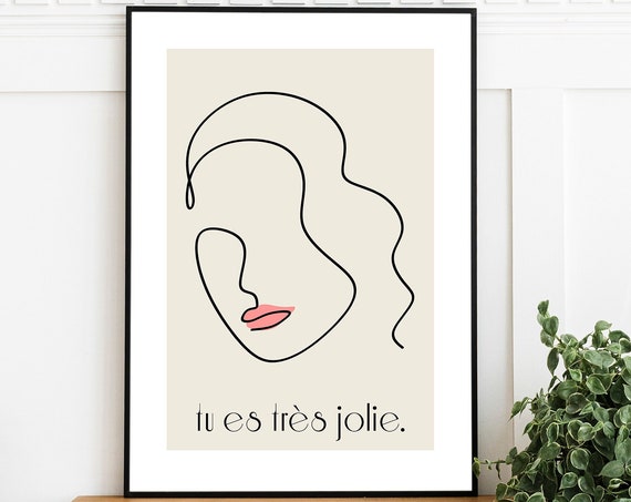 Woman Line Drawing Female Line Art One Line Drawing Modern Wall Art Bathroom Decor Feminist Poster