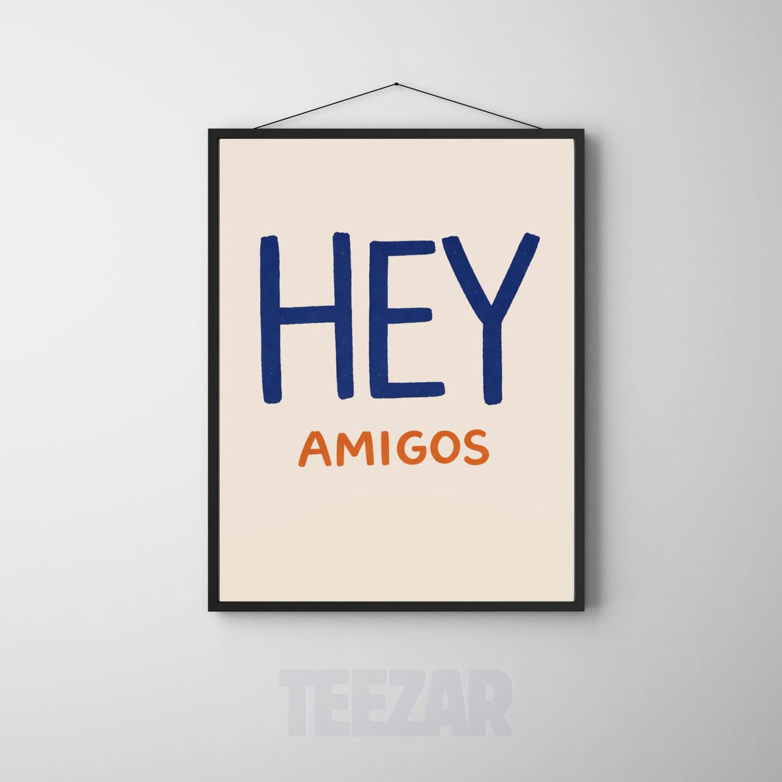 Hey Amigos Poster Minimalist Spanish Quote Wall Art Modern Typography Print