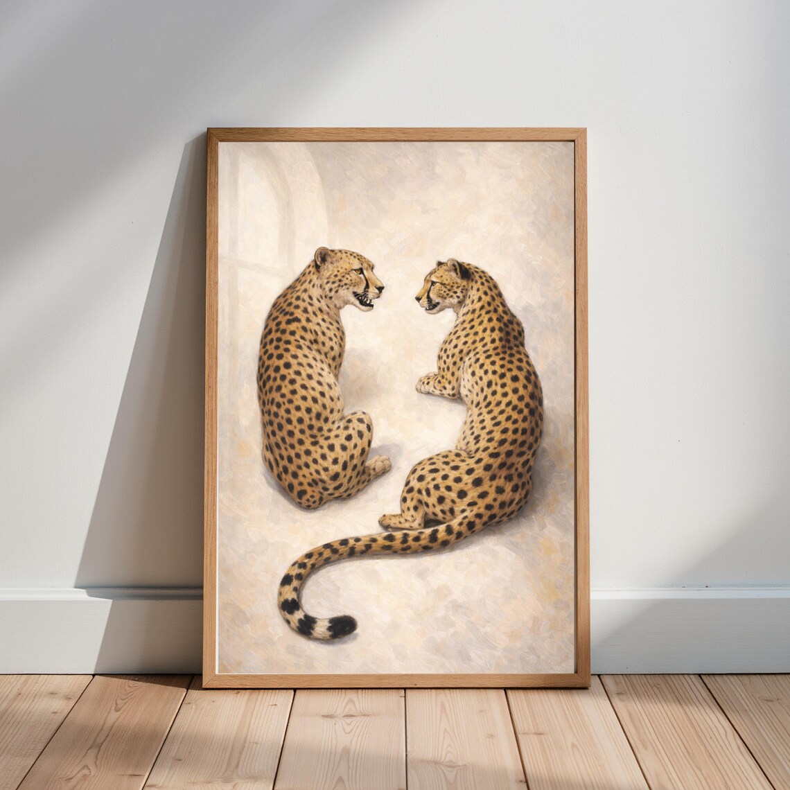 Cheetah Duo Art Print, Neutral Safari Wildlife Decor