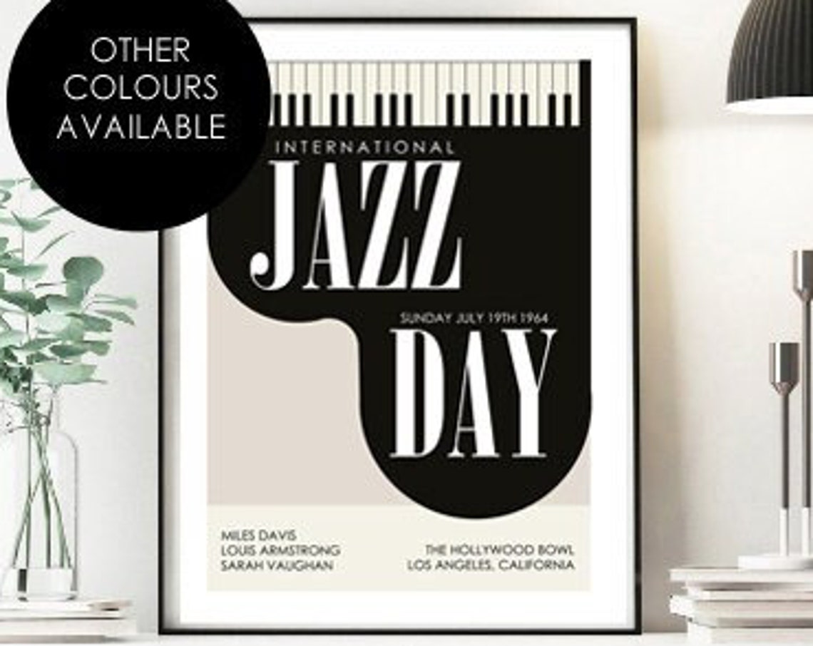 International Jazz Day 1964 Miles Davis Hollywood Bowl Music Poster - Image 4