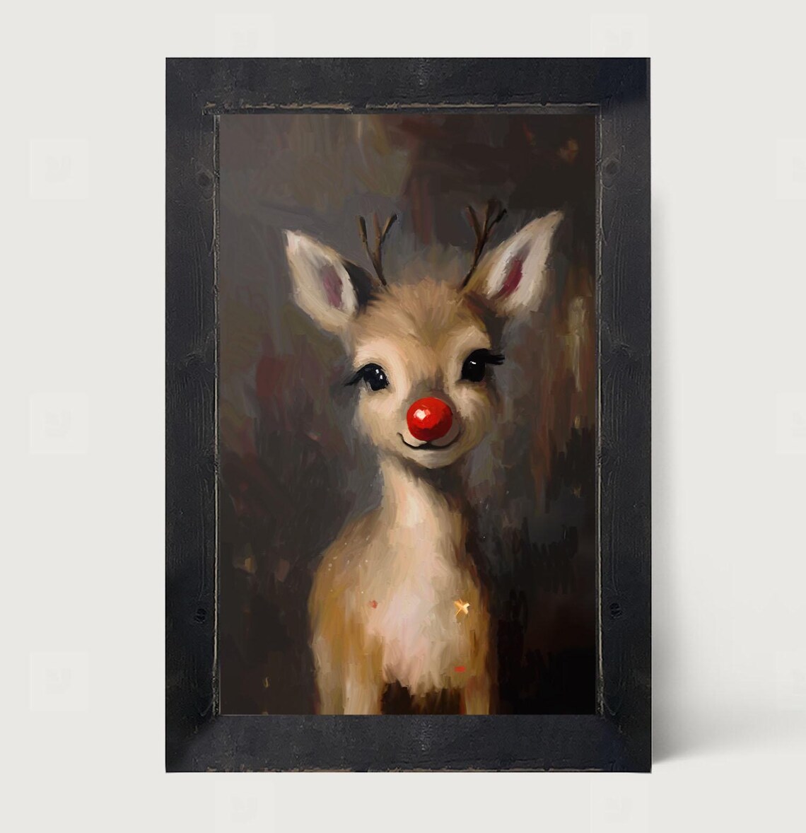 Rudolph Christmas Reindeer Art Print, Whimsical Decor - Image 4