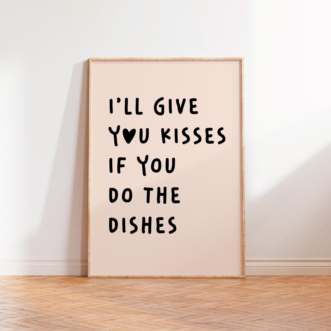 Give You Kisses If You Do The Dishes Funny Kitchen Quote Poster Gift