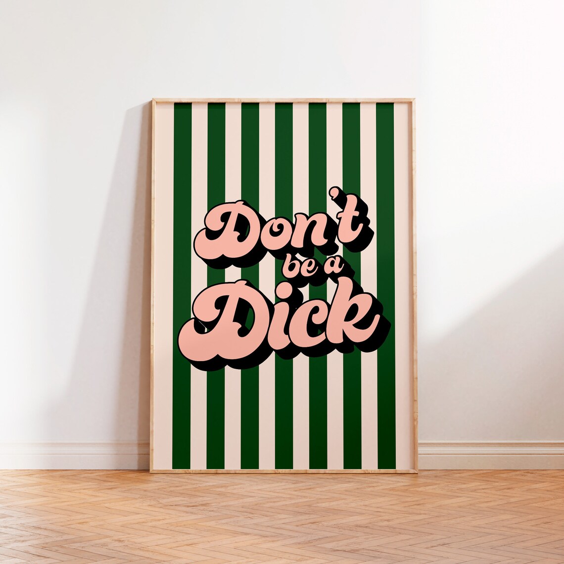 Dont Be A Dick Print Funny Quote Phrase Saying Unframed A5 A4 A3 Kitchen Hallway Bedroom Print Pink Red Inspirational Typography Print - Image 2
