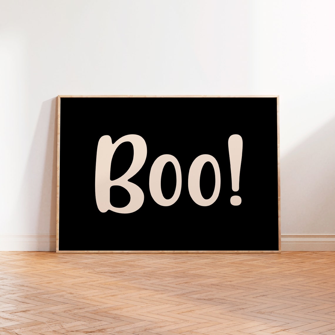 Boo Pink Halloween Ghost Typography Poster Pinkween Party Wall Decor - Image 2