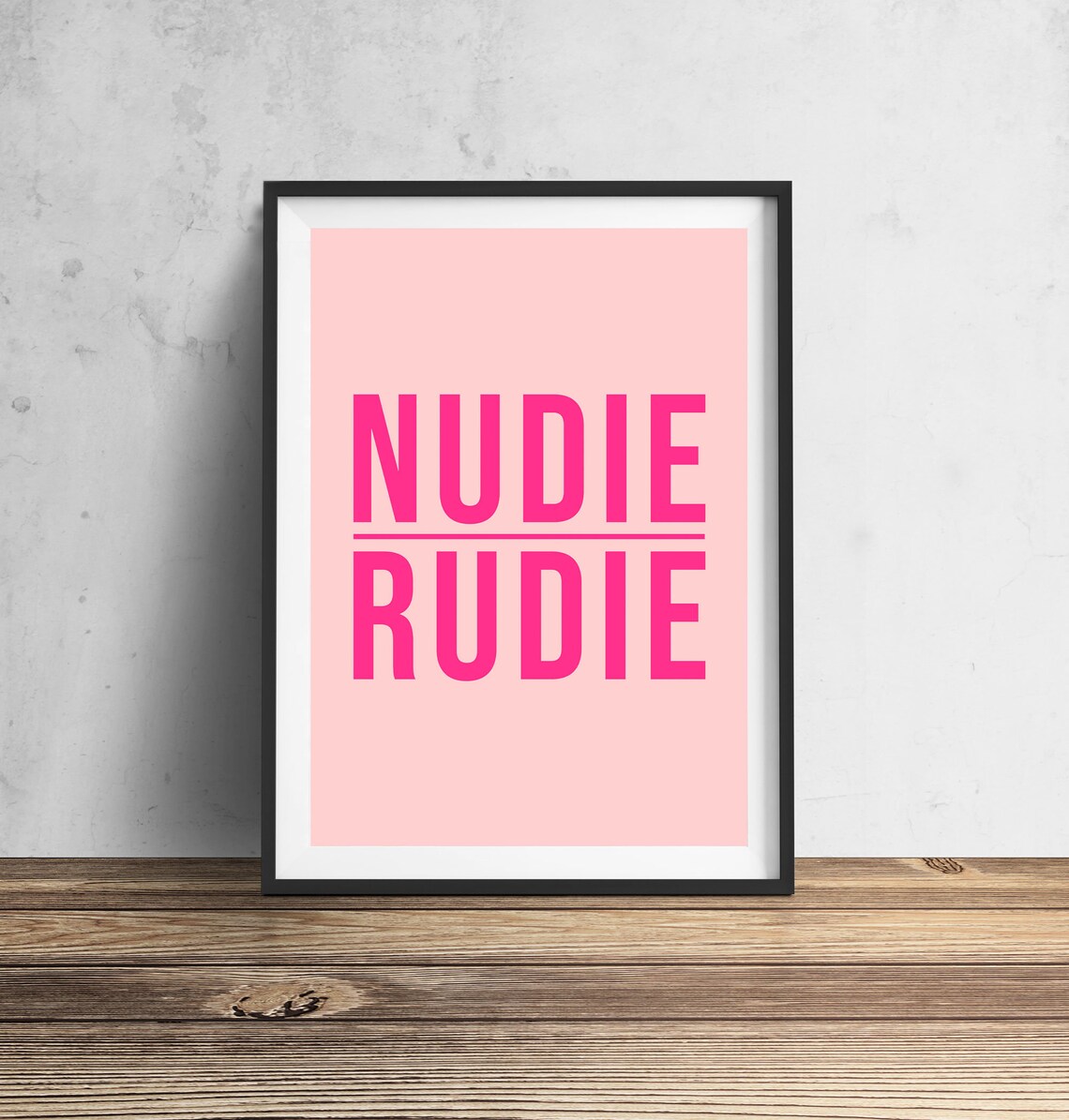 Nudie Rudie Bathroom Sign, Funny Typography Poster - Image 2