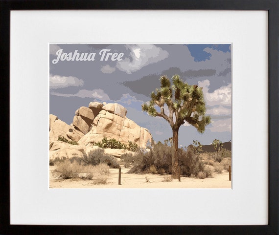 Joshua Tree Art Travel Poster National Park Print Zb16a
