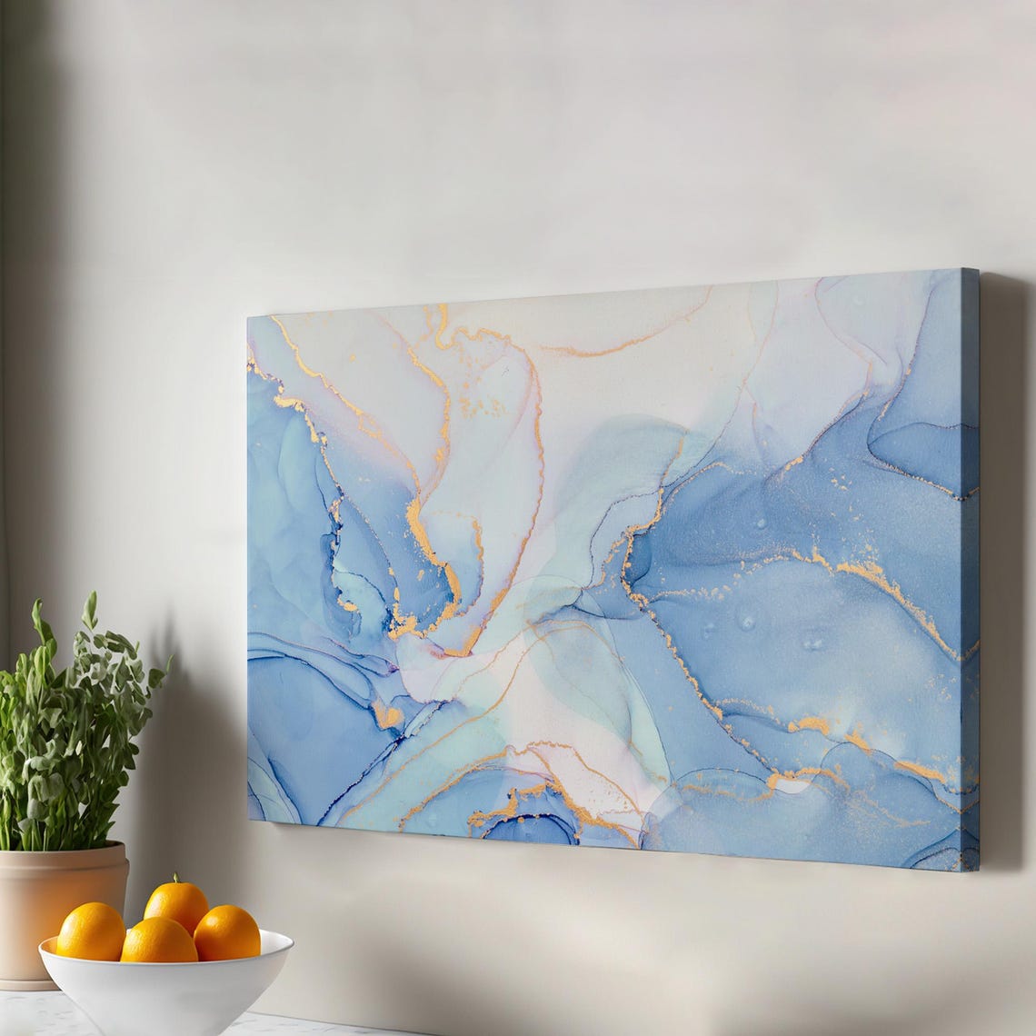 Canvas Art With Ink And Alcohol Elements In Marble Pattern Housewarming Gifts Abstract Wall Modern Decor