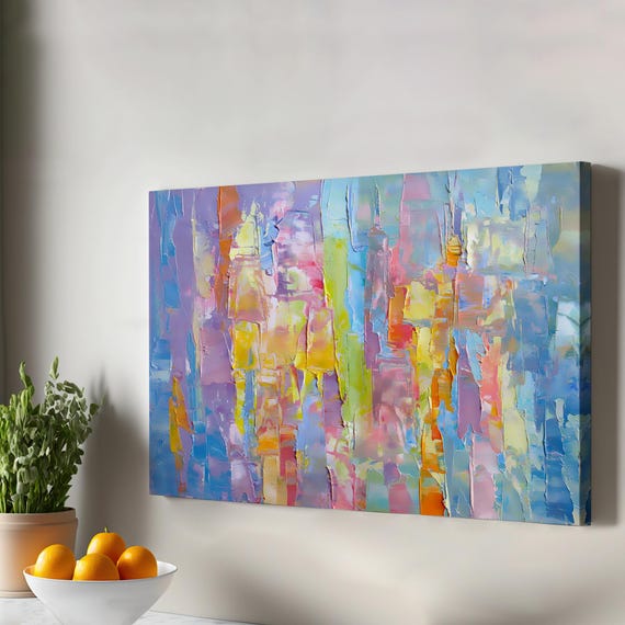 High Texture Abstract Oil Painting Look Decorative Canvas Wall Art Housewarming Gifts Modern Decor Framed