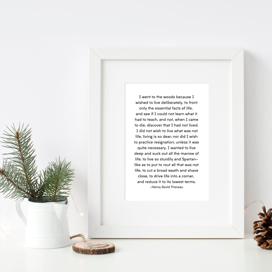 Henry David Thoreau I Went to the Woods Quote Typography Poster - Image 2