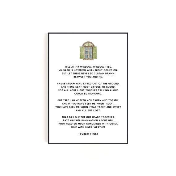 Robert Frost Poem Tree At My Window Wall Art