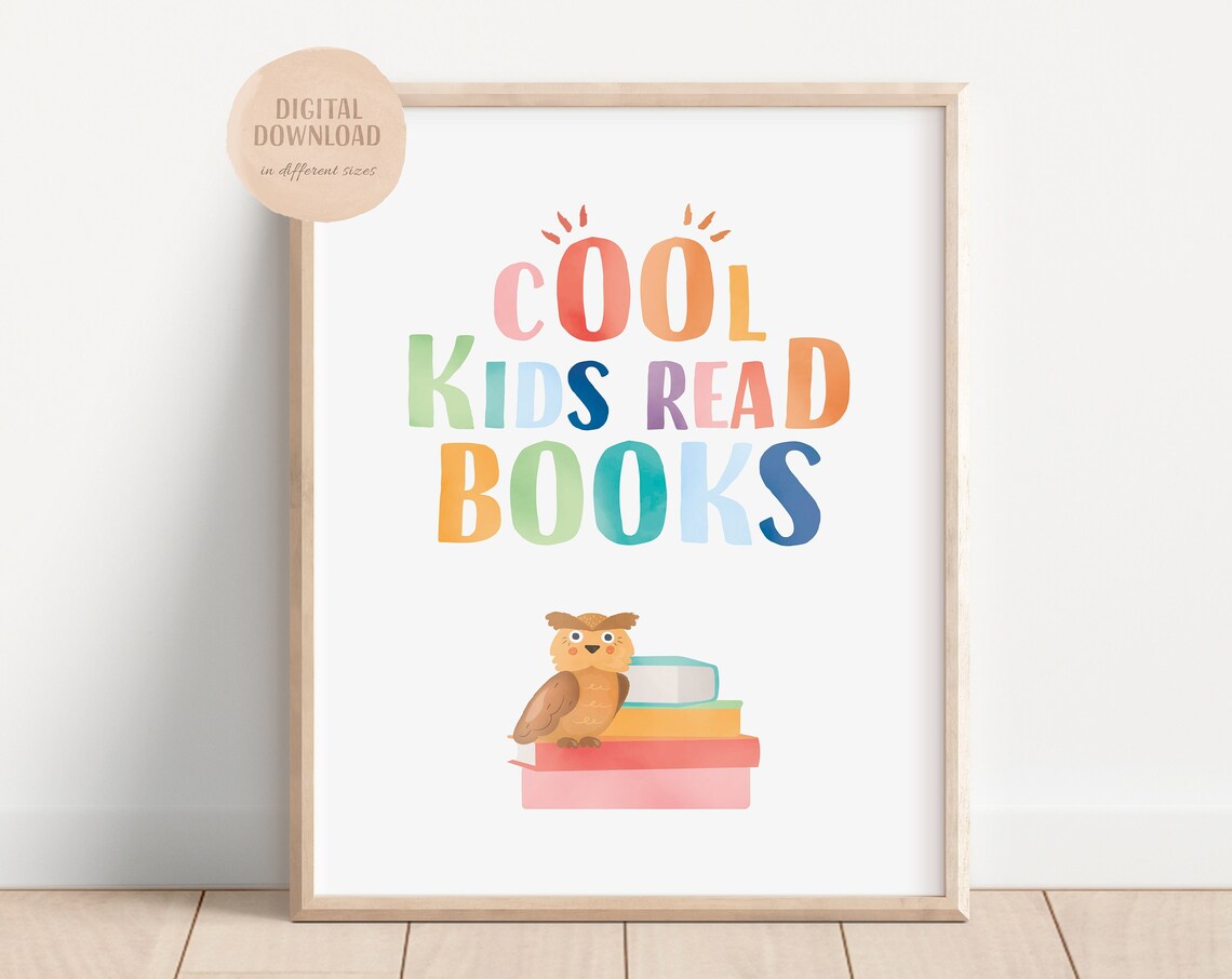 Cool Kids Read Books Rainbow Classroom Art Print - Image 4