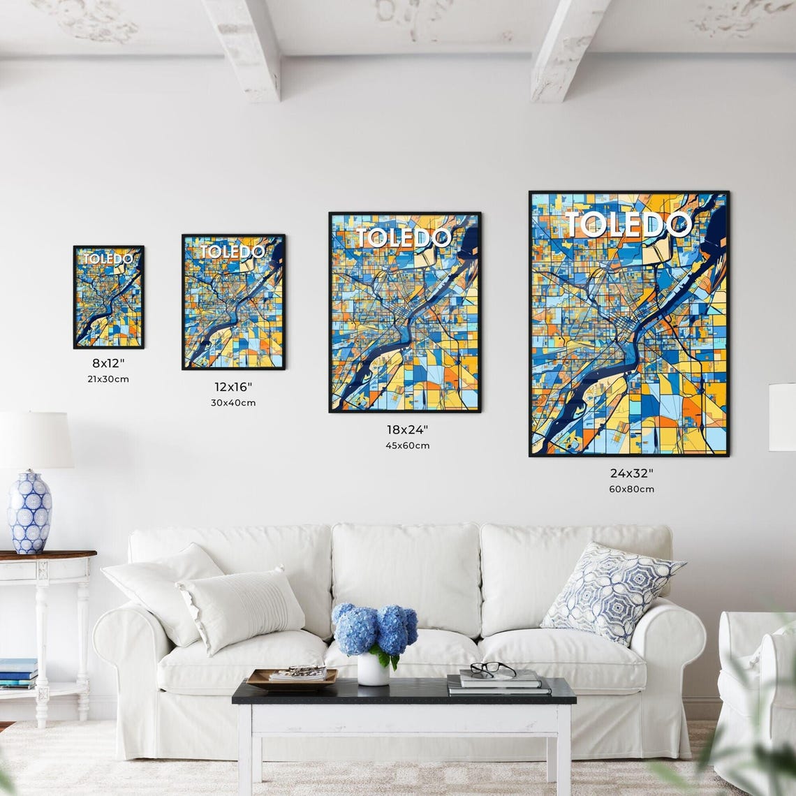 Toledo Ohio Vibrant Colorful City Map Art Poster for Home Decor - Image 3