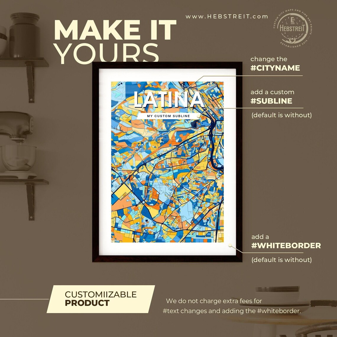 Latina Spain Colorful Street Map Artwork Modern City Home Decor Poster - Image 2