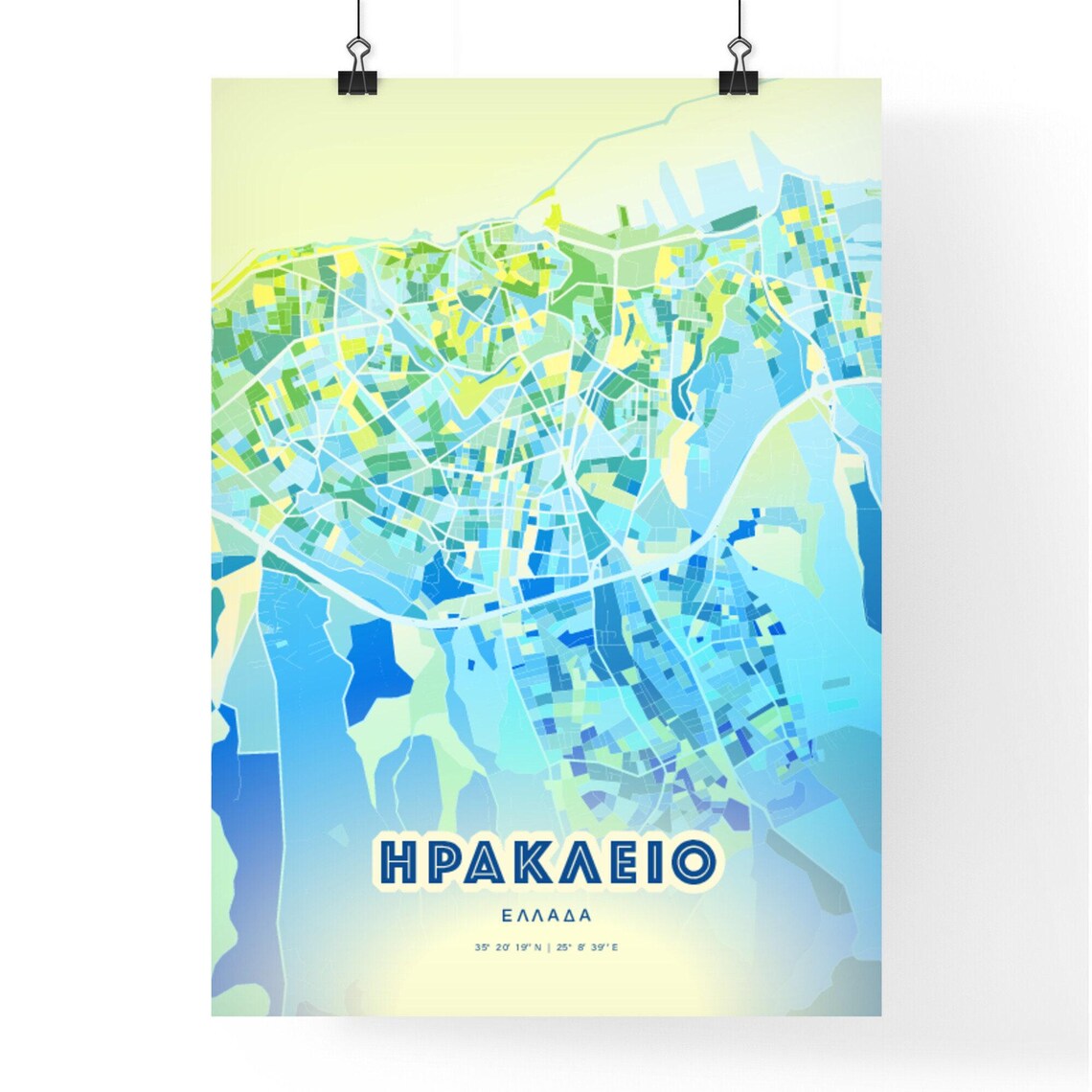 Heraklion Greece Art Map, Personalized Gift - Image 2