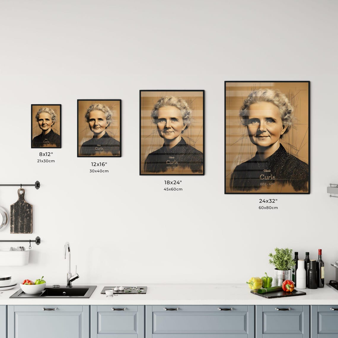 Marie Curie Pioneering Scientist Elegant Portrait Art Poster - Image 4