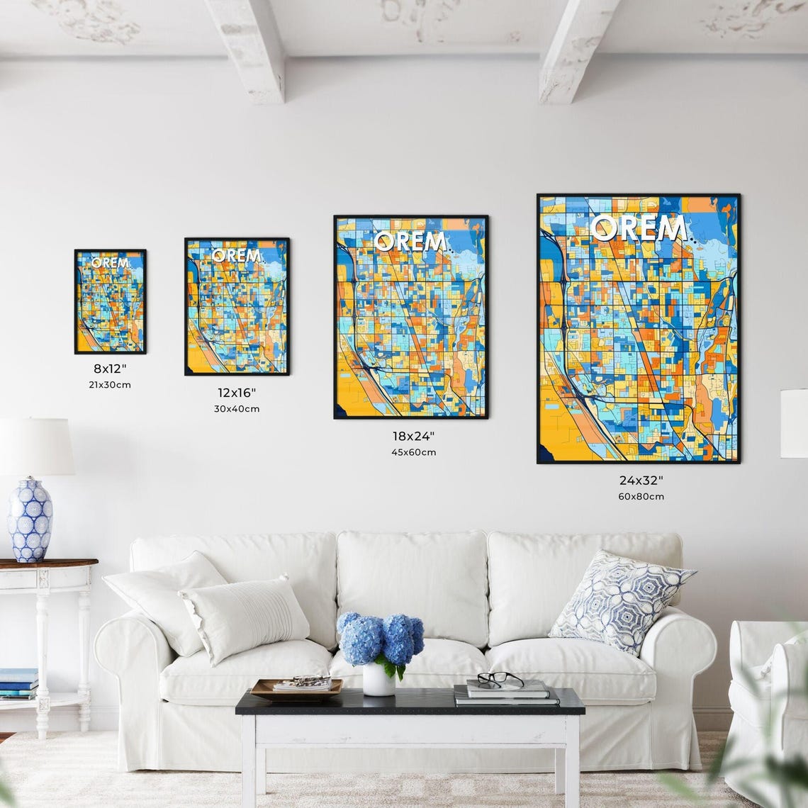 Orem Utah Colorful Modern City Map Poster for Home and Office - Image 3