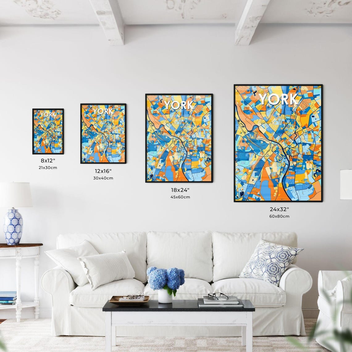 York England Modern Colorful Map Art City Street Design Poster - Image 3