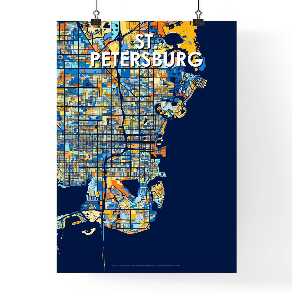 Saint Petersburg Florida City Map Poster Vibrant Modern Wall Decor - Image 4