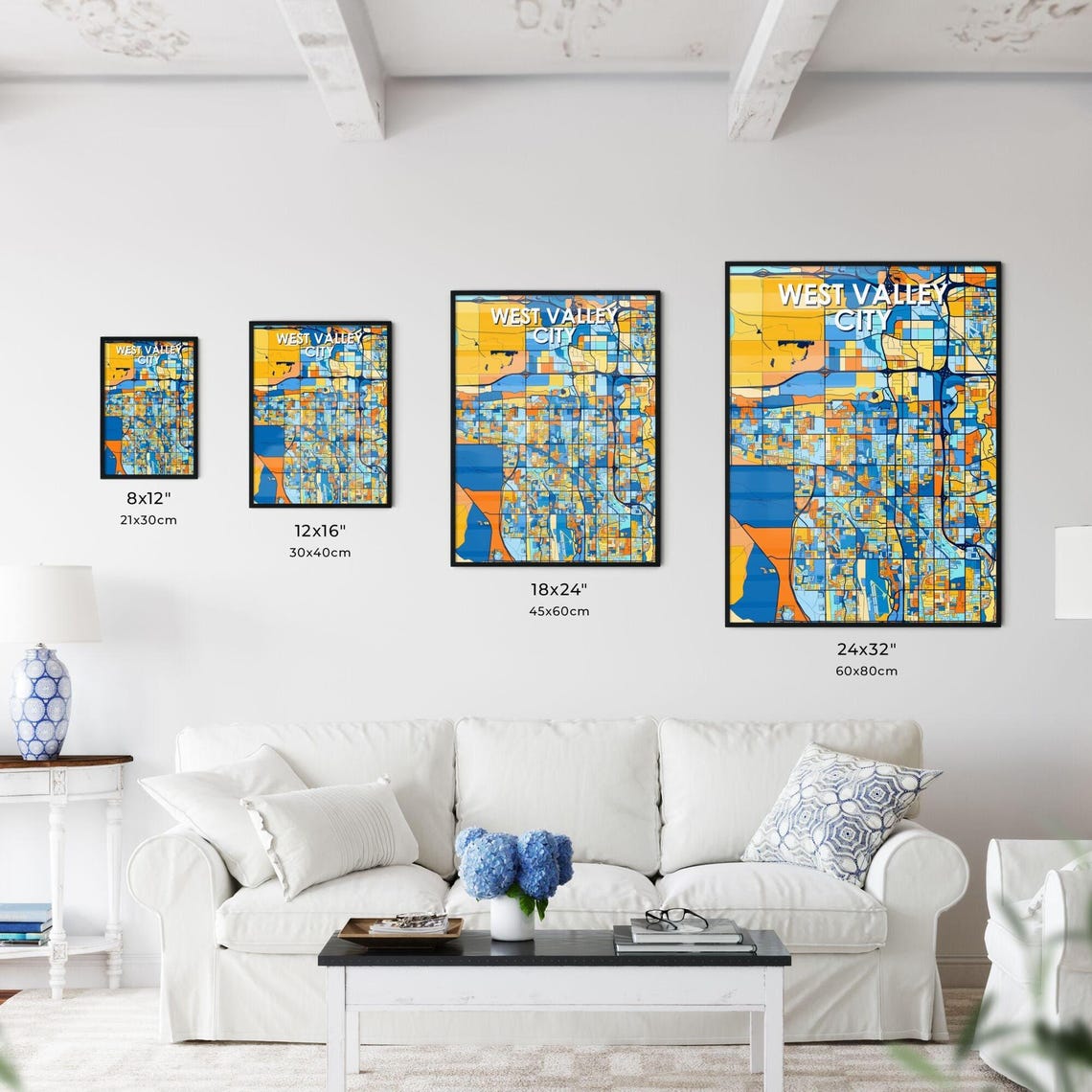 West Valley City Utah City Map Poster Colorful Modern Wall Decor - Image 3
