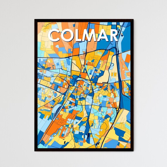 Colmar France Bold Colorful City Map Artwork Travel Wall Decor Poster