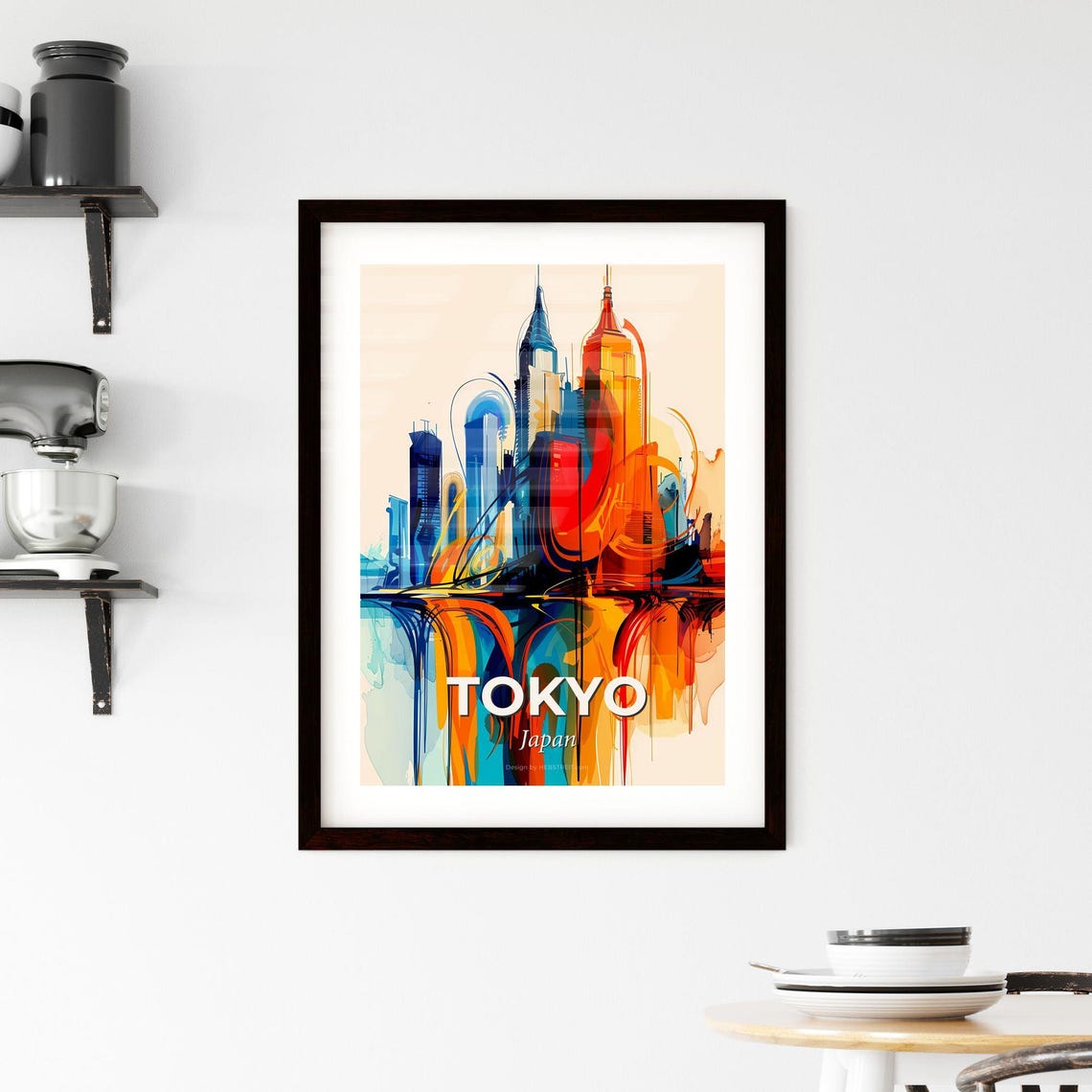 Tokyo Japan Colorful Abstract Skyscrapers Reflection Skyline Poster - Image 2