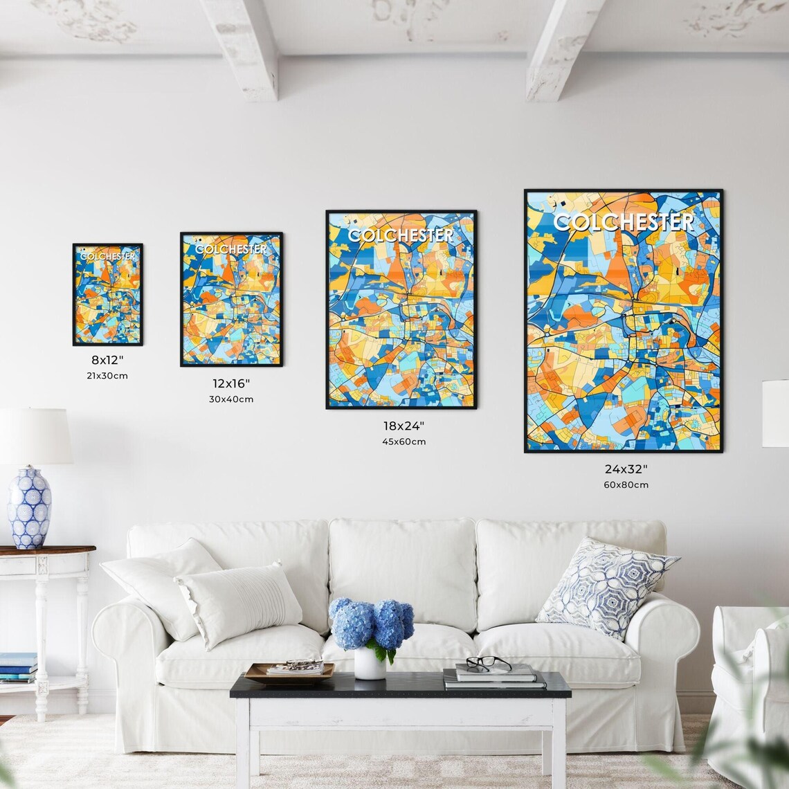 Colchester England Vibrant City Map Artwork Colorful Travel Decor Poster - Image 3