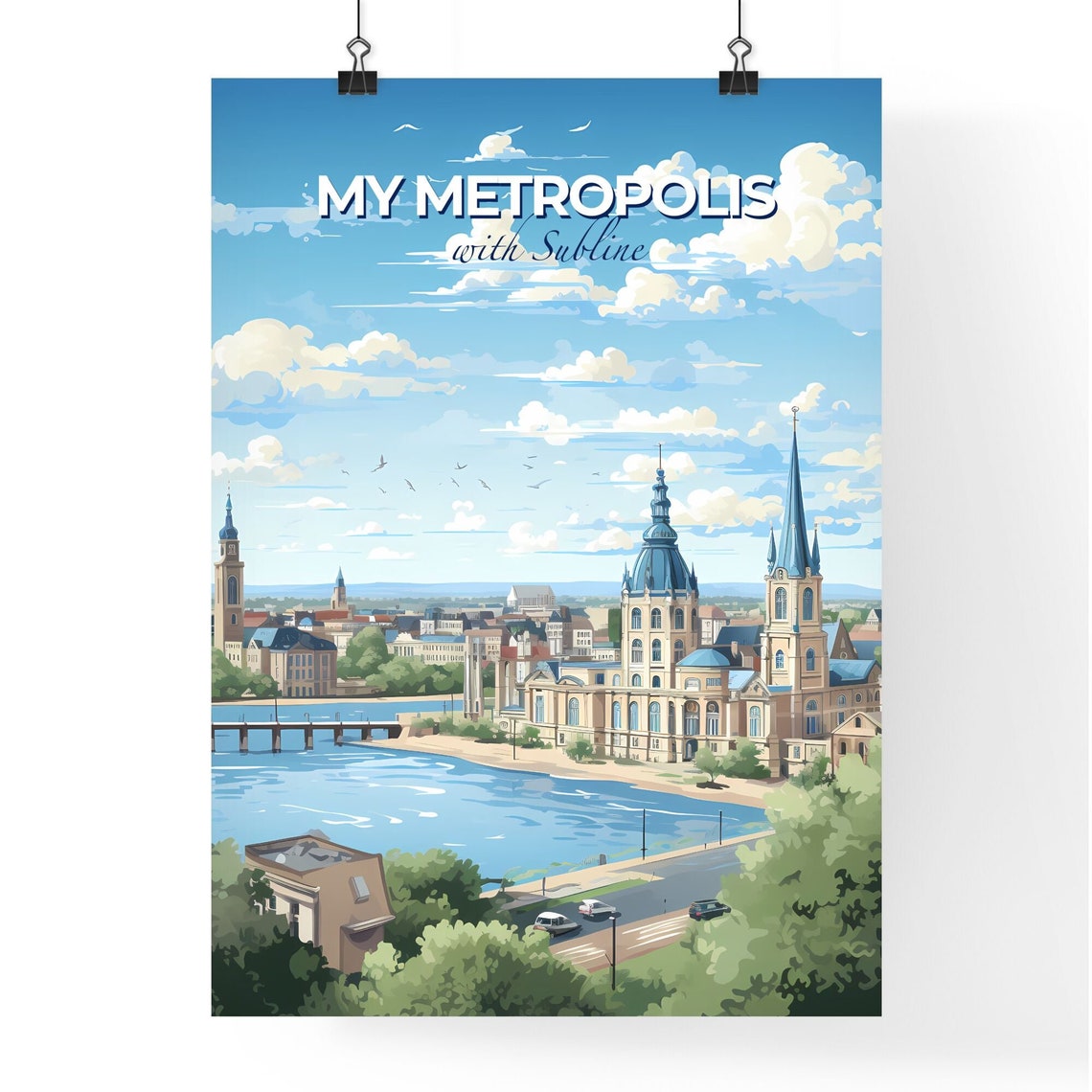 Personalized Hometown Travel Poster Custom City Skyline Art Decor - Image 4