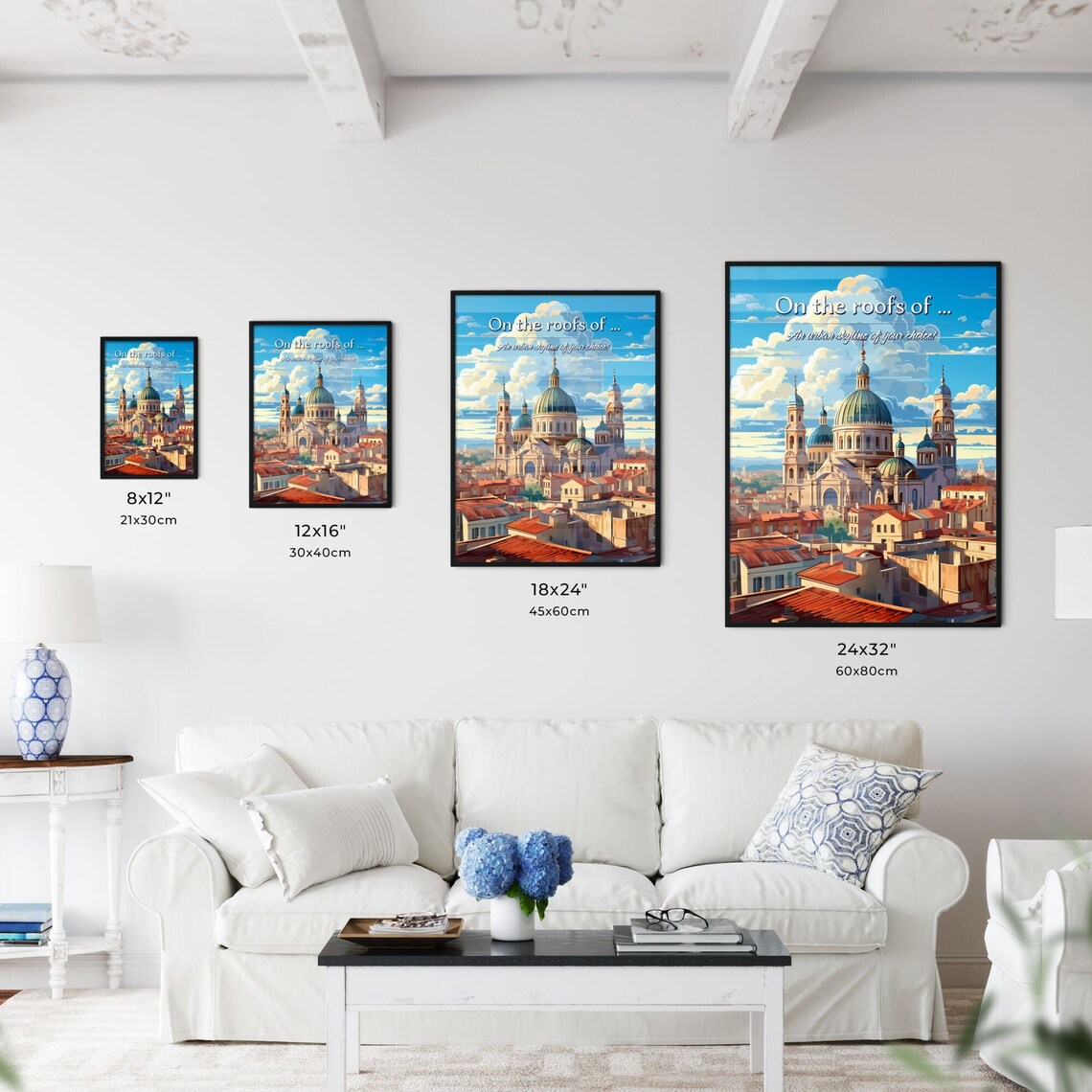 On the Roofs of an Italian City Cathedral Domes Skyline Poster - Image 3