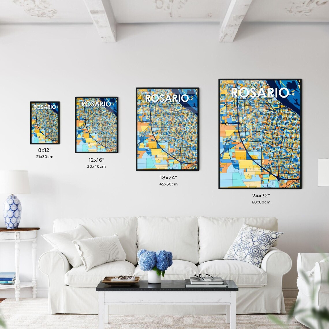 Rosario Argentina Colorful Vibrant City Street Map Art Poster - Image 3