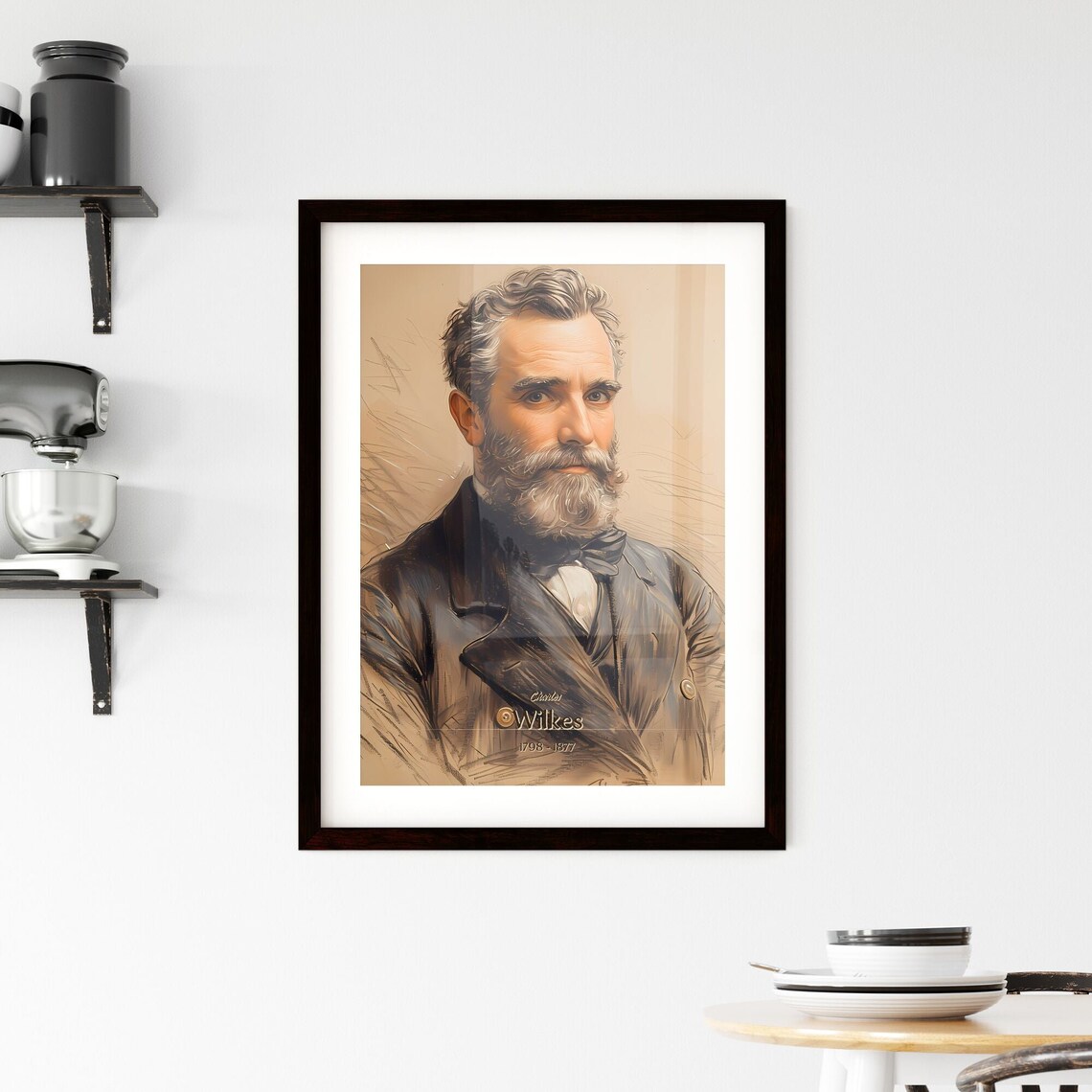 Charles Wilkes 1798 to 1877 Explorer Vintage Portrait Art Poster - Image 2