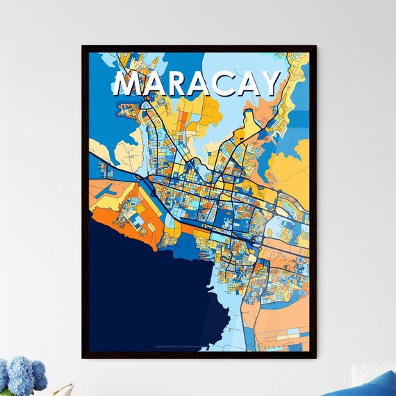 Maracay Venezuela Colorful Vibrant City Street Map Art Poster