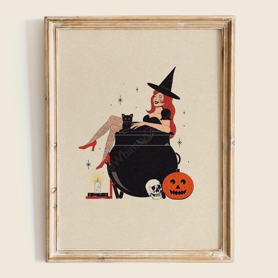 Season Of The Witch Art Print Witchy Poster Design Home Decor Whimsical Room