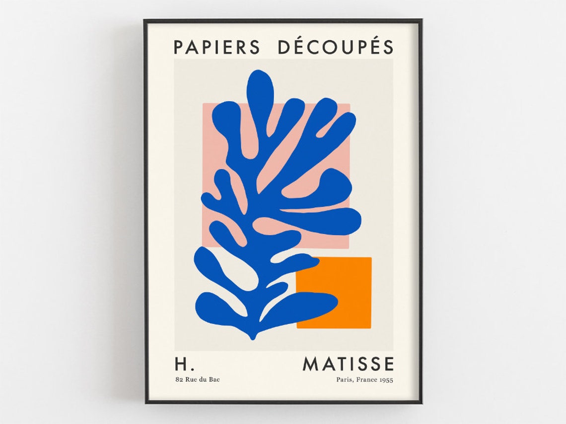 Henri Matisse Papiers Decoupes 1955 Blue Leaf Cutout Exhibition Poster