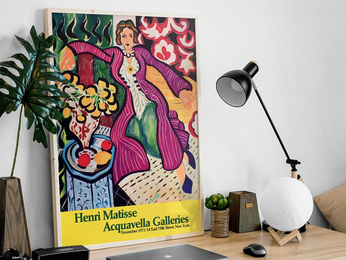 Henri Matisse Woman in Violet Coat 1973 Acquavella New York Gallery Poster - Image 3
