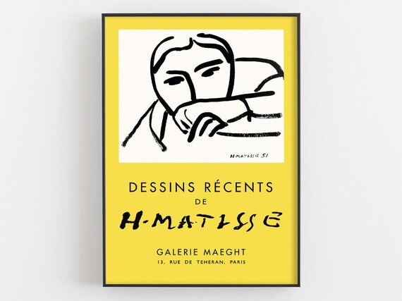 Matisse Drawing Exhibition Poster Henri Matisse Dessins Recents Print Museum Wall Art Galerie Maeght Home Decor Figure Artwork Gifts