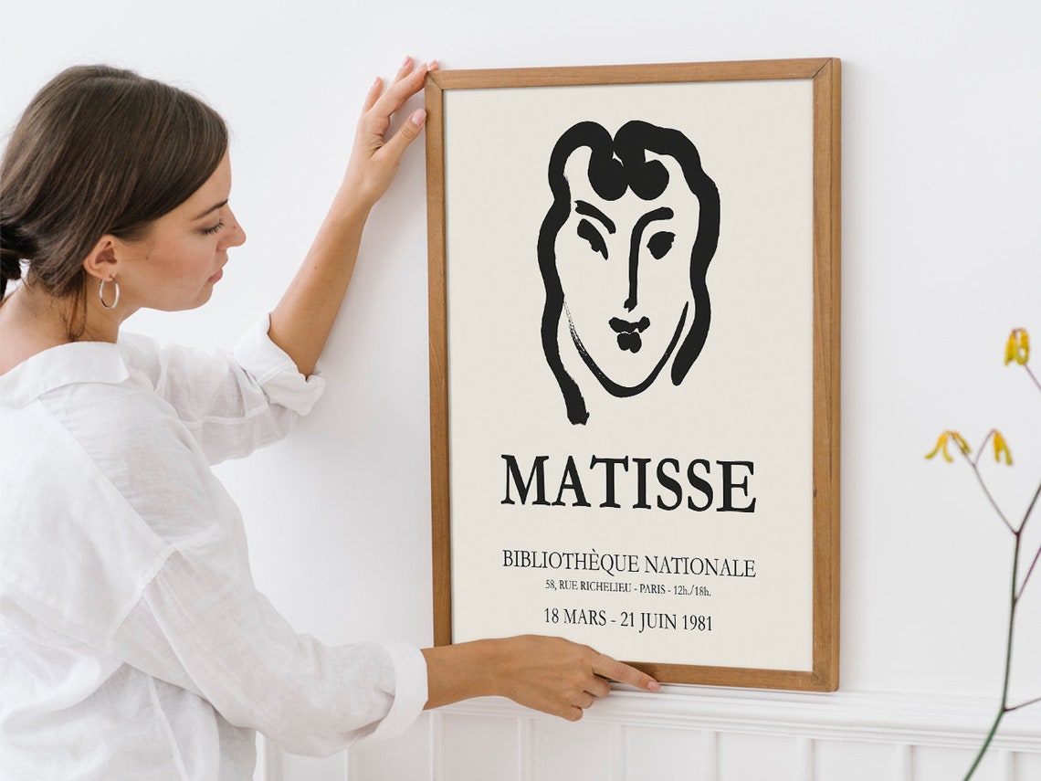 Henri Matisse Smiling Face Ink Drawing 1981 Paris Library Poster - Image 4