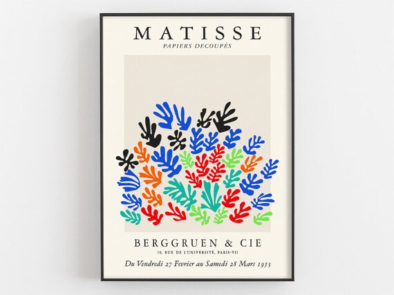 Henri Matisse La Gerbe Papiers Dcoups Exhibition Poster Matisse The Sheaf Nature Artwork Museum Wall Art Leaf Cut Outs Print Gifts