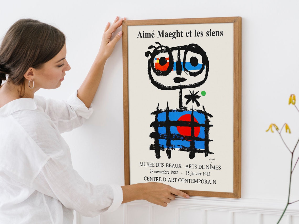 Joan Miro Colorful Abstract Face 1982 Nimes Exhibition Poster - Image 4
