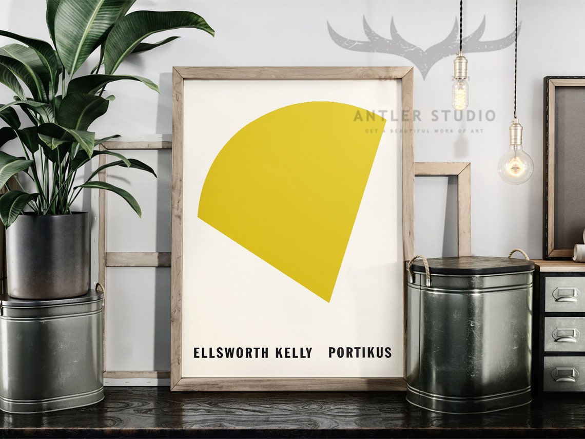 Ellsworth Kelly Golden Yellow Fan Shape Portikus Exhibition Art Poster - Image 2