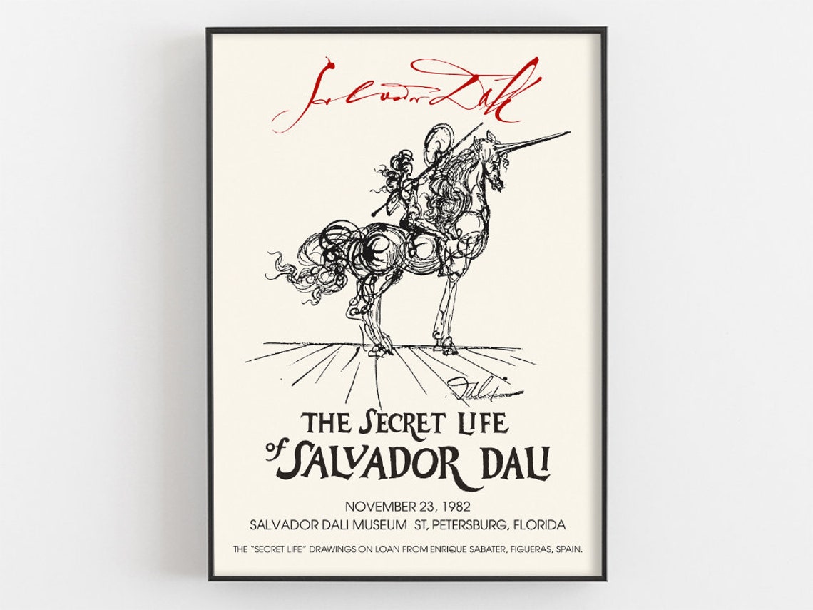 Salvador Dali The Secret Life 1982 Florida Museum Exhibition Poster