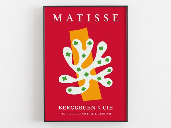 Henri Matisse Coral Cutout Red and Green Paris Gallery Poster