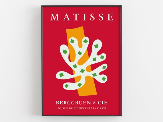 Matisse Papiers Decoupes Exhibition Poster Henri Matisse Cut Outs Print Abstract Art Nature Artwork Leaf Drawing Museum Wall Art Gifts