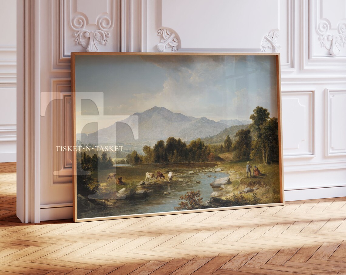 Asher Brown Durand Style 1853 Hudson River School Mountain Landscape Poster